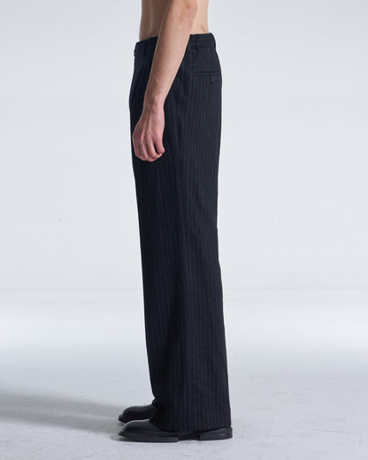 HARRISON WONG / Striped Wool Wide Leg Pants