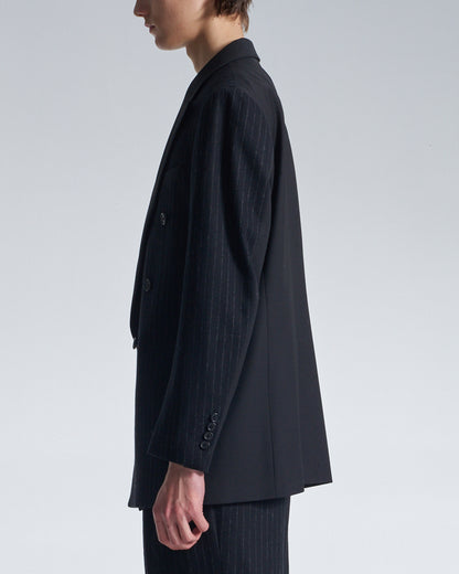 HARRISON WONG / Standard Fit DB Blazer With Stripe Fabric Contrast