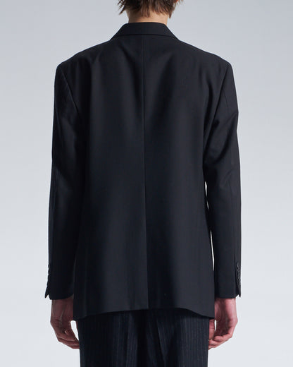 HARRISON WONG / Standard Fit DB Blazer With Stripe Fabric Contrast