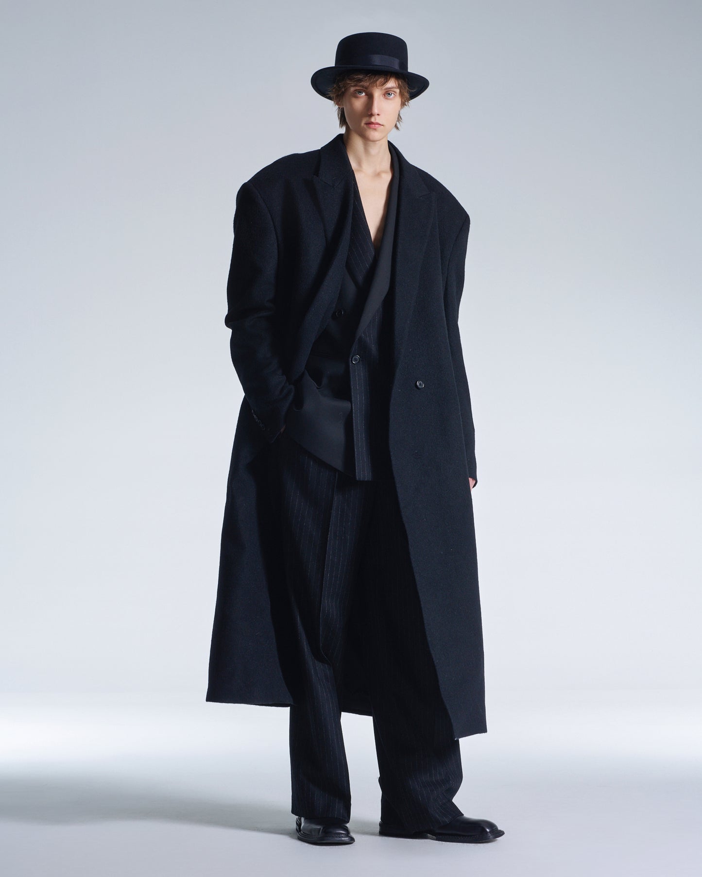 HARRISON WONG / Maxi DB Coat With Wide Shoulder