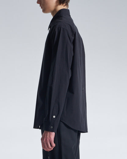 HARRISON WONG / Cotton Shirt With V Cut Placket - Black