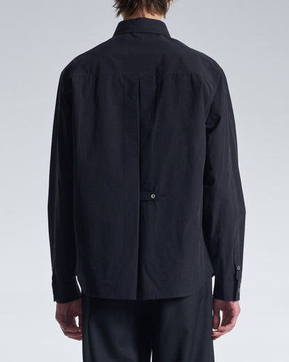 HARRISON WONG / Cotton Shirt With V Cut Placket - Black