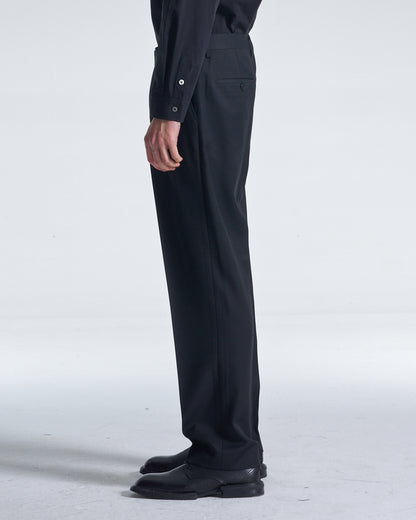 HARRISON WONG / Easy Fit Straight Leg Wool Pants - Black
