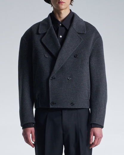 HARRISON WONG / Double Faced Wool DB Blazer - Charcoal