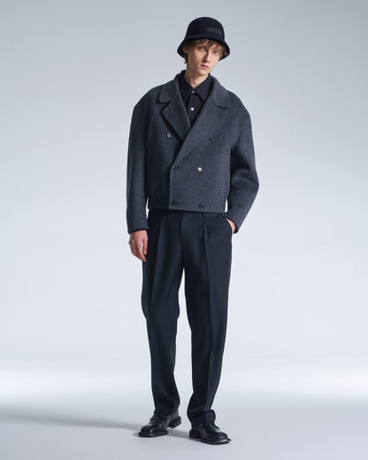 HARRISON WONG / Easy Fit Straight Leg Wool Pants - Black