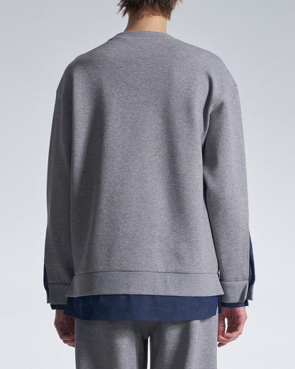 HARRISON WONG / Sweatshirt With Denim Hem - Grey