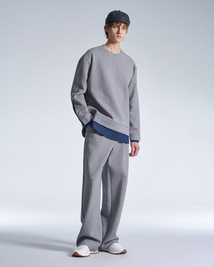 HARRISON WONG / Sweatshirt With Denim Hem - Grey