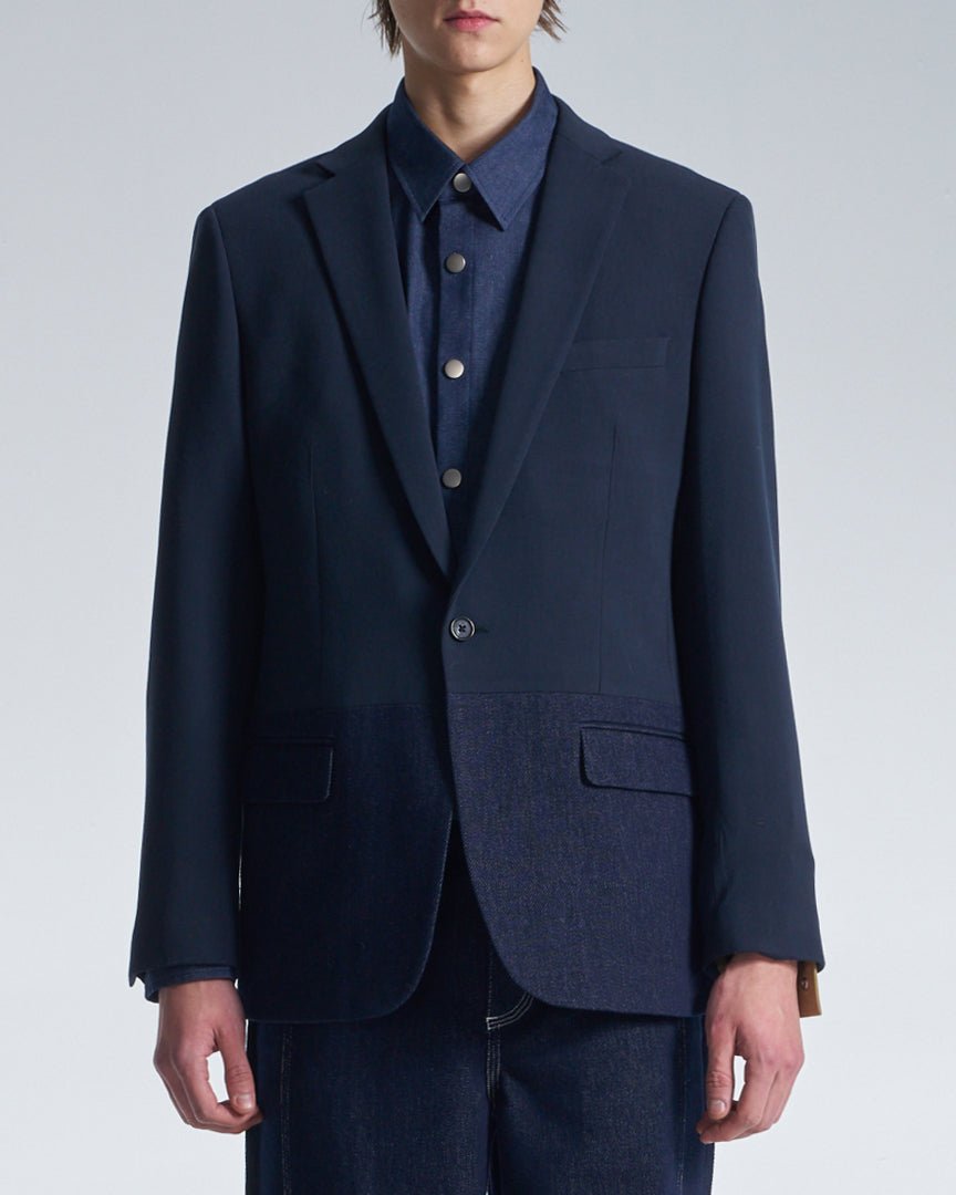 HARRISON WONG / Standard Fit Blazer With Denim Hem