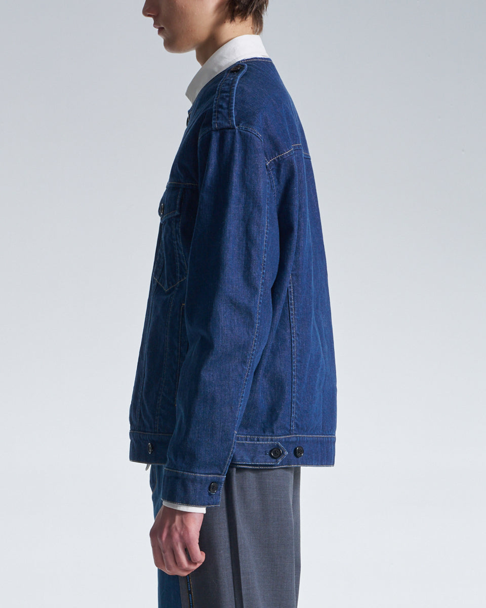 HARRISON WONG / 2in1 Denim Jacket With Sweater - Grey