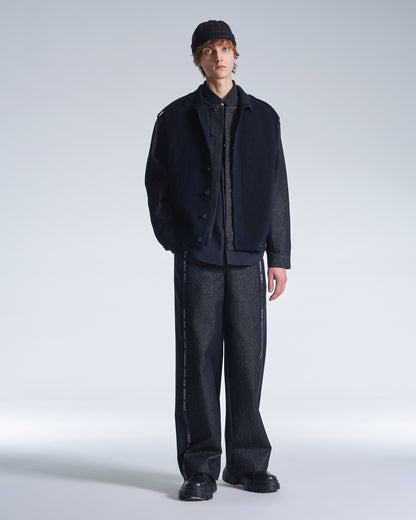 HARRISON WONG / Wool Pants With Denim Contrast - Black