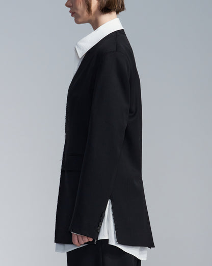 HARRISON WONG / Wool Blazer With White Raw Edge