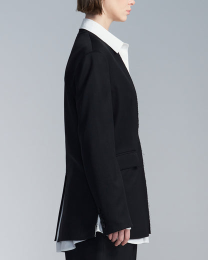 HARRISON WONG / Wool Blazer With White Raw Edge