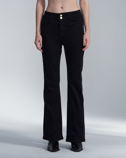 HARRISON WONG / Slim Fit Cotton Pants With Bell Bottom
