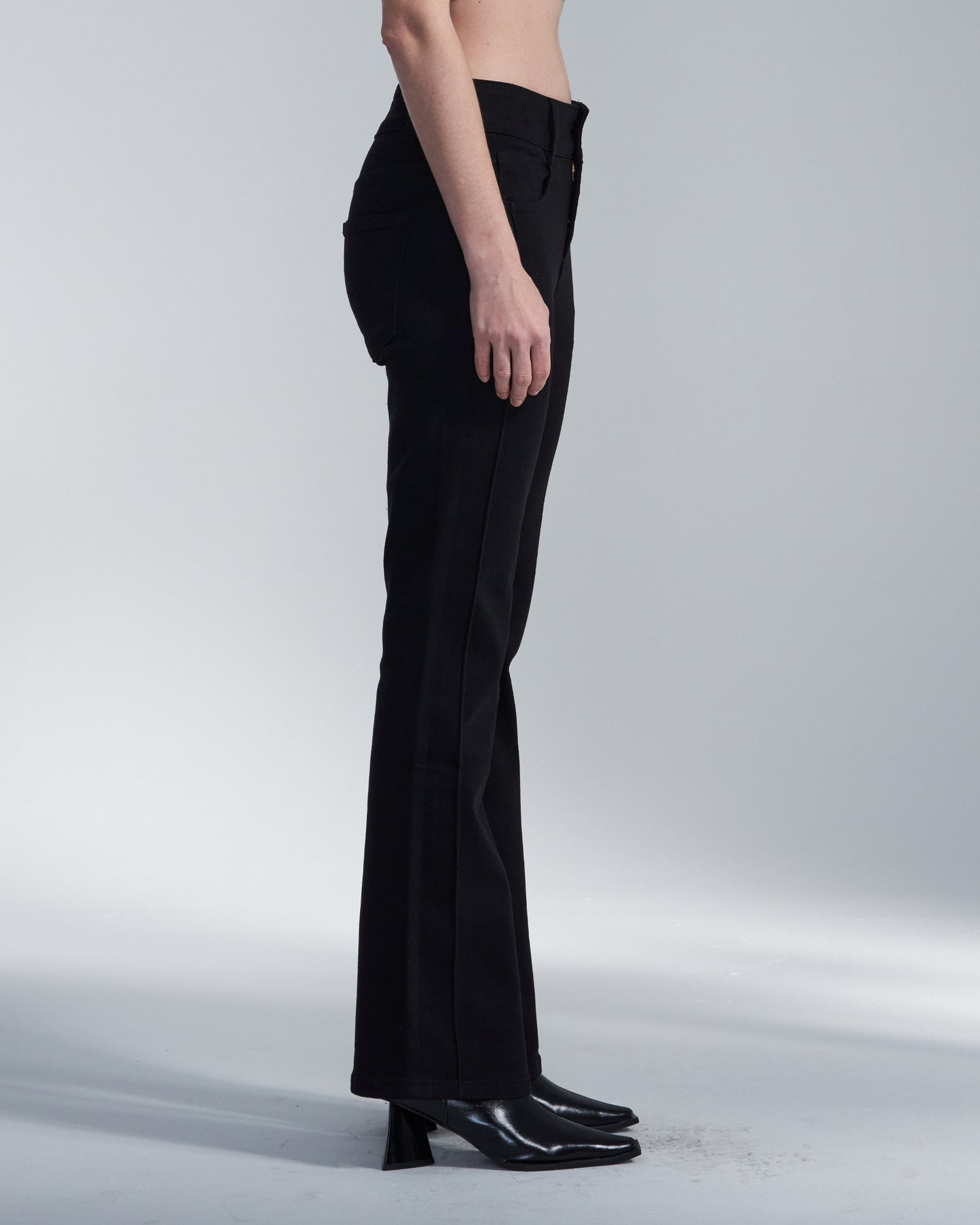 HARRISON WONG / Slim Fit Cotton Pants With Bell Bottom