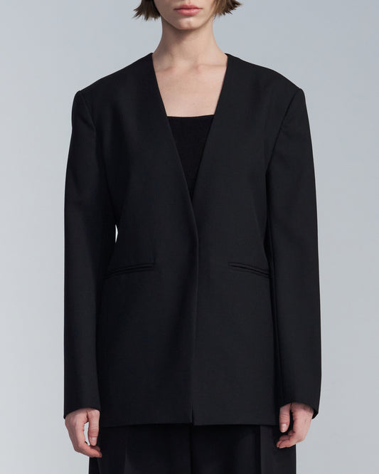 HARRISON WONG / No Lapel Wool Blazer