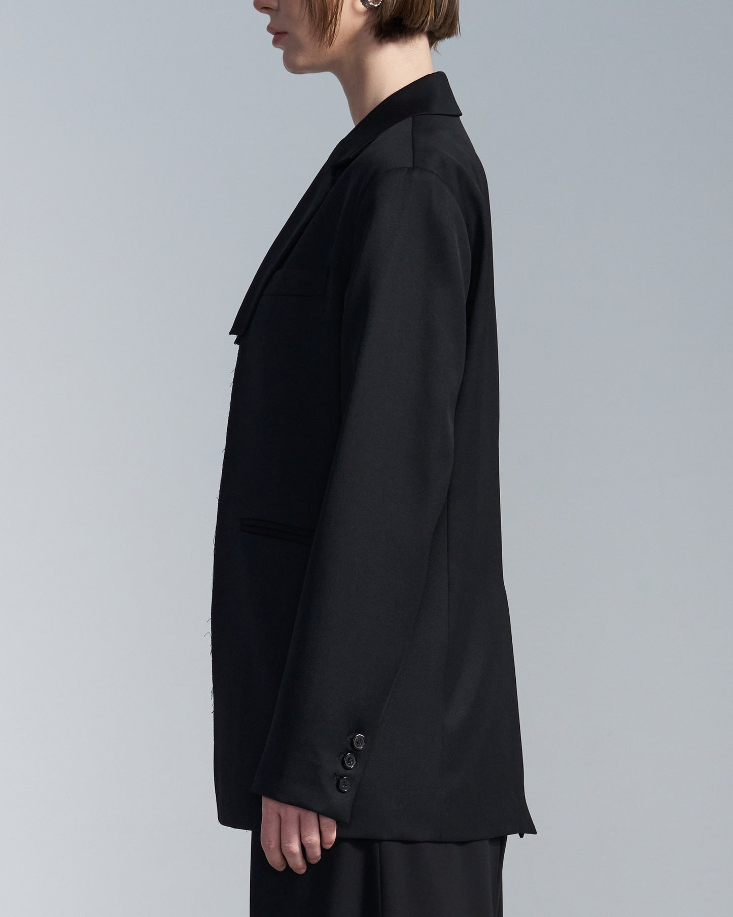 HARRISON WONG / Wool Blazer With Cutted Lapel