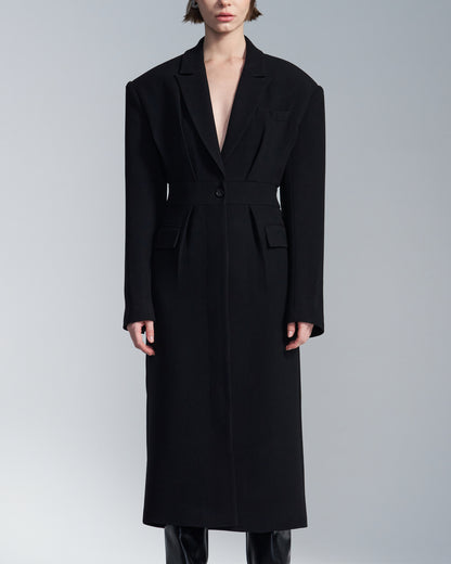 HARRISON WONG / Wide Shoulder Dress With Lapel
