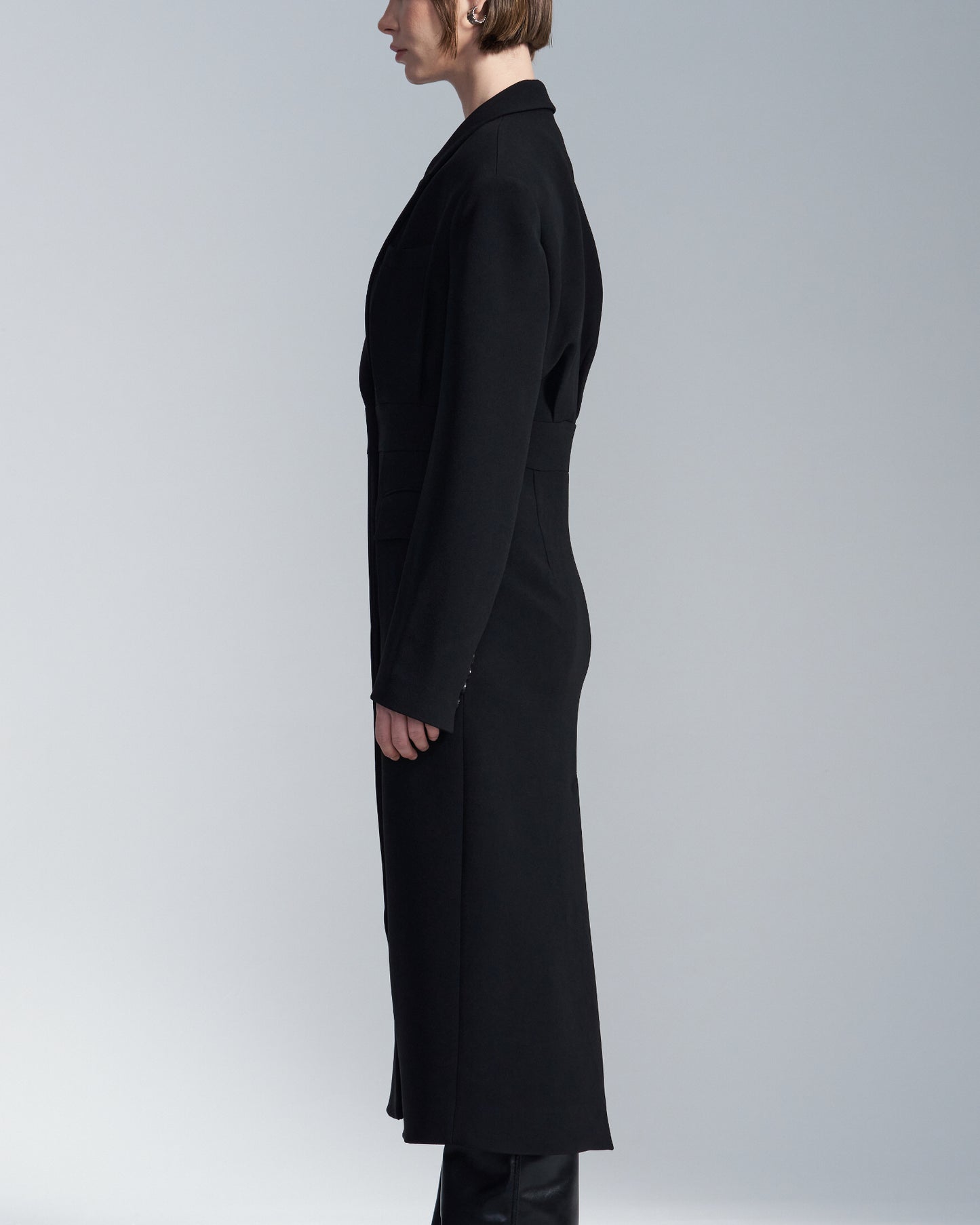 HARRISON WONG / Wide Shoulder Dress With Lapel