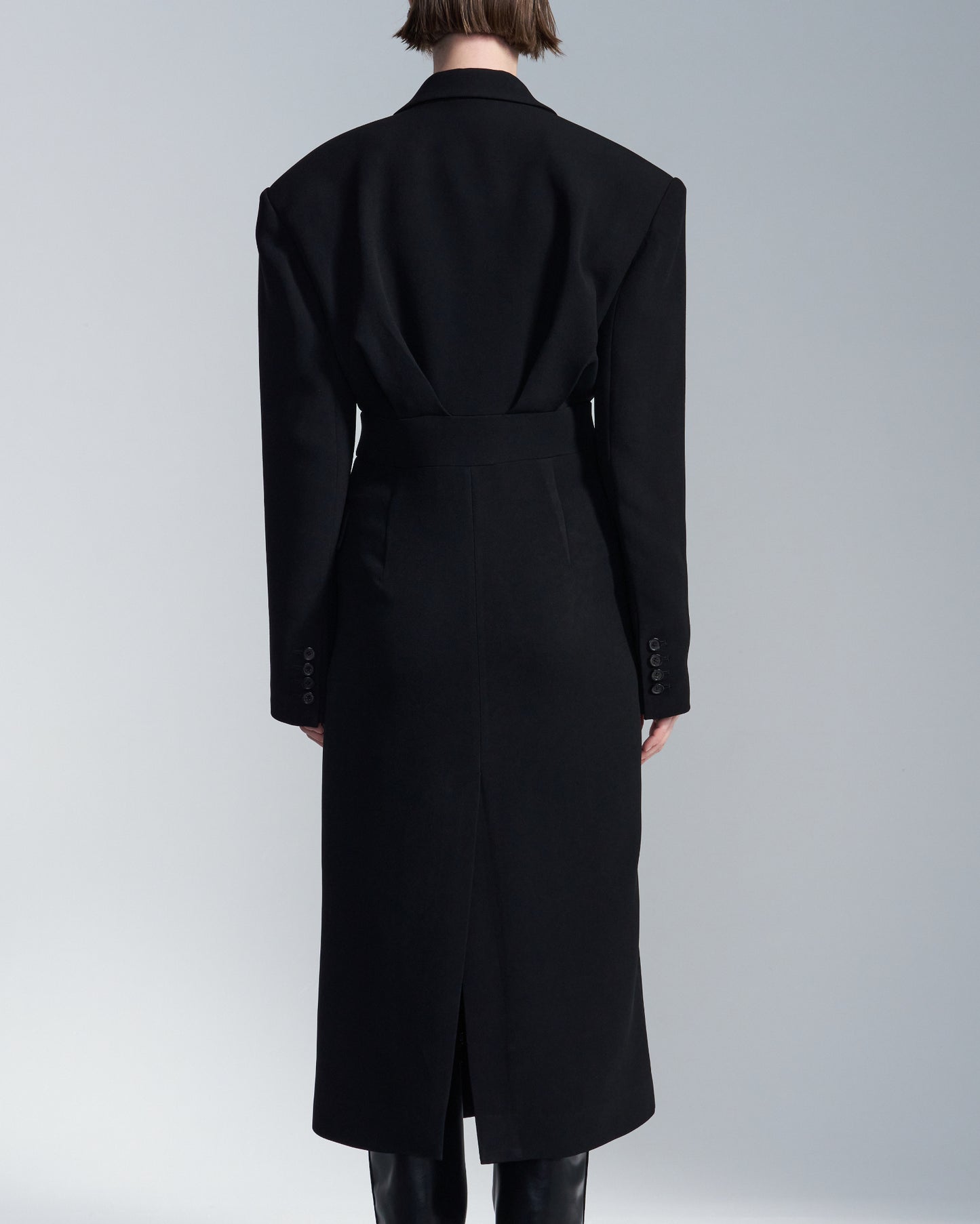 HARRISON WONG / Wide Shoulder Dress With Lapel