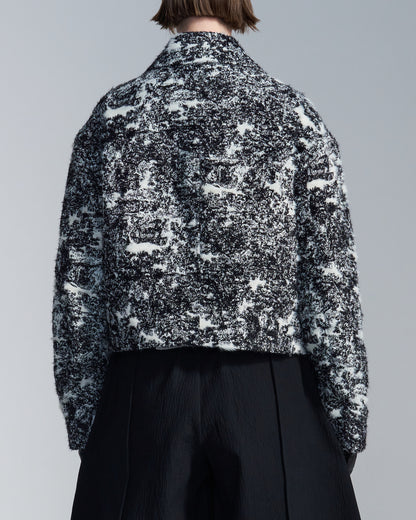 HARRISON WONG / Hairy Abstract Jacquard Zipper Jacket