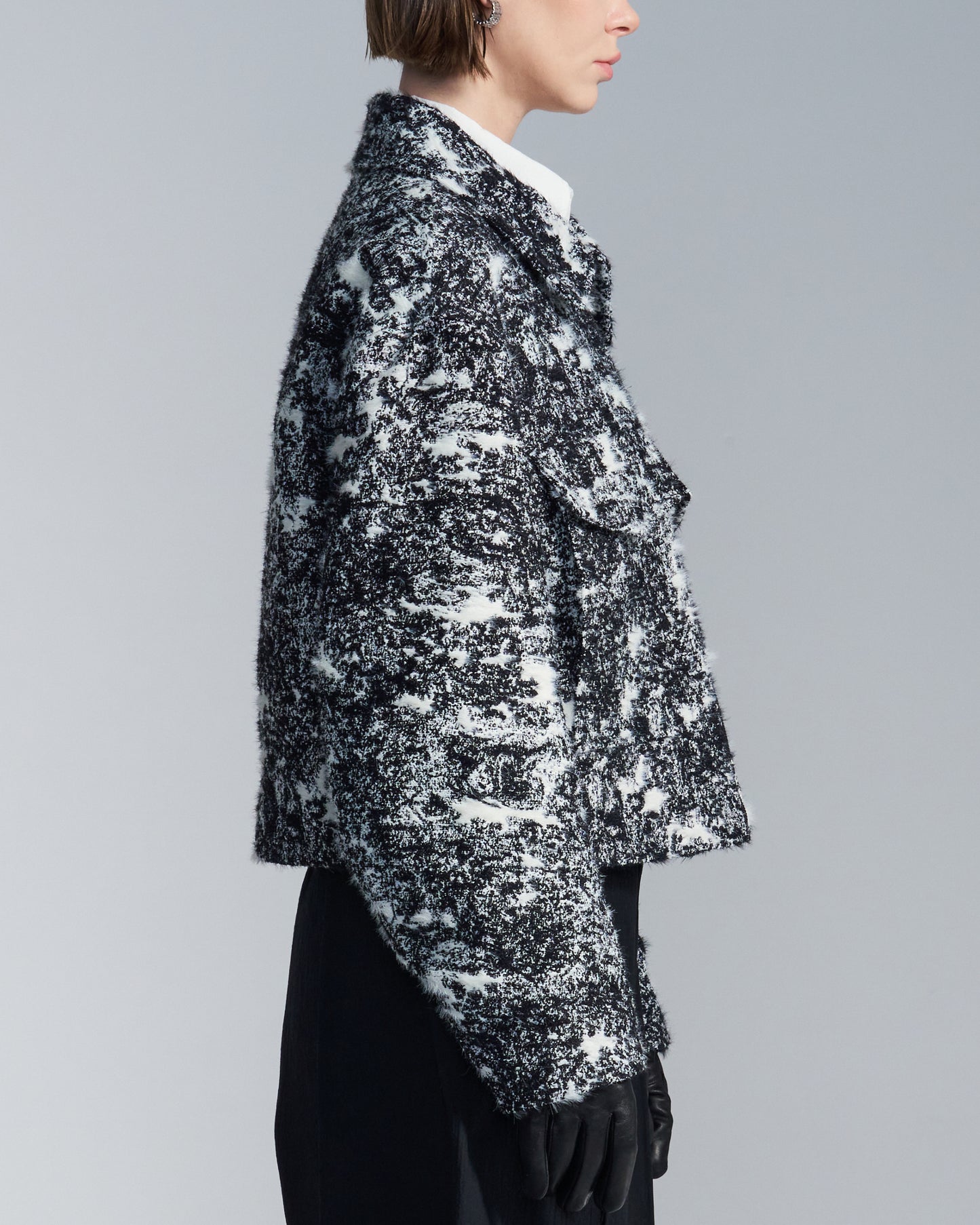 HARRISON WONG / Hairy Abstract Jacquard Zipper Jacket