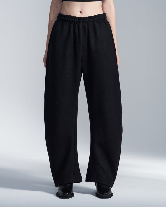 HARRISON WONG / Wool Blend Curvy Wide Leg Pants