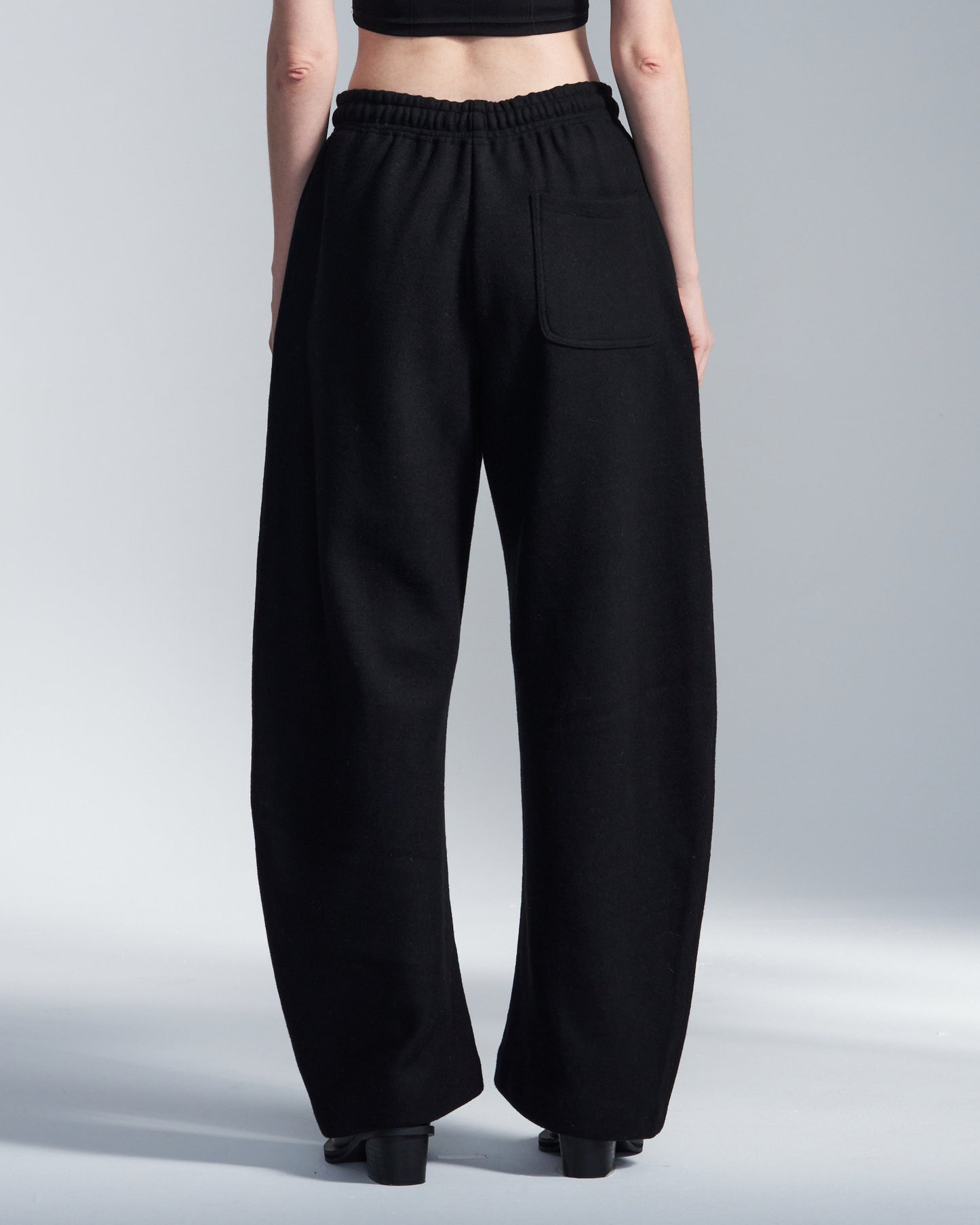 HARRISON WONG / Wool Blend Curvy Wide Leg Pants