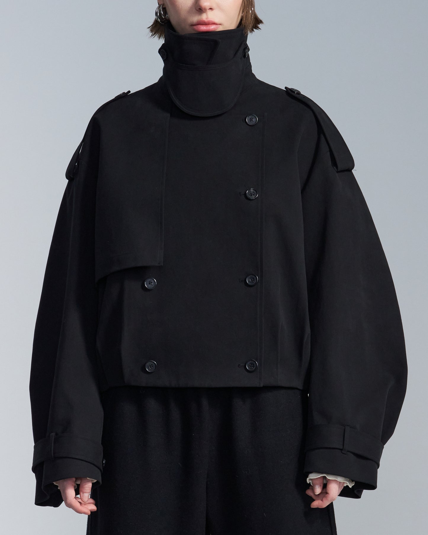 HARRISON WONG / Loose Fit Cropped Trench Jacket