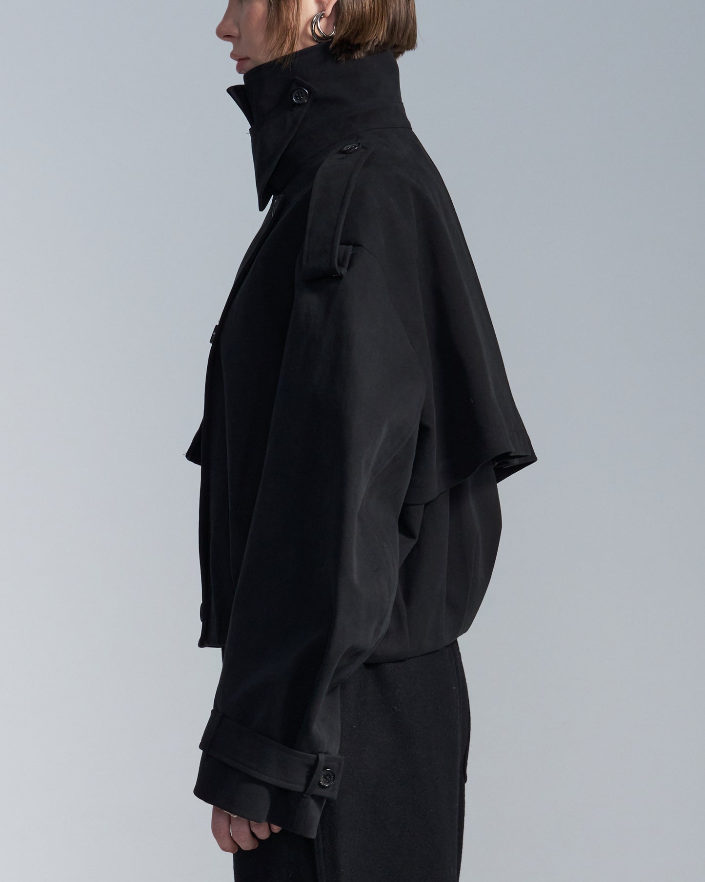 HARRISON WONG / Loose Fit Cropped Trench Jacket