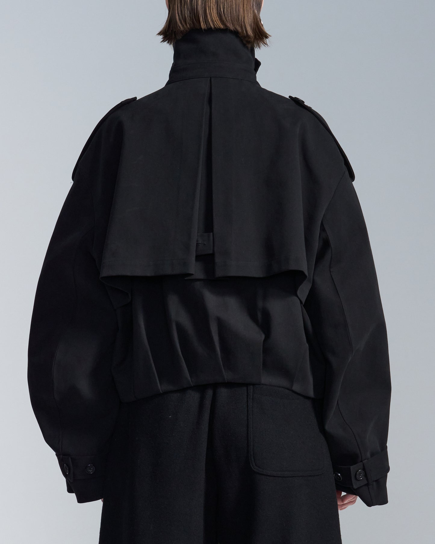 HARRISON WONG / Loose Fit Cropped Trench Jacket