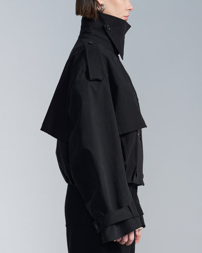 HARRISON WONG / Loose Fit Cropped Trench Jacket