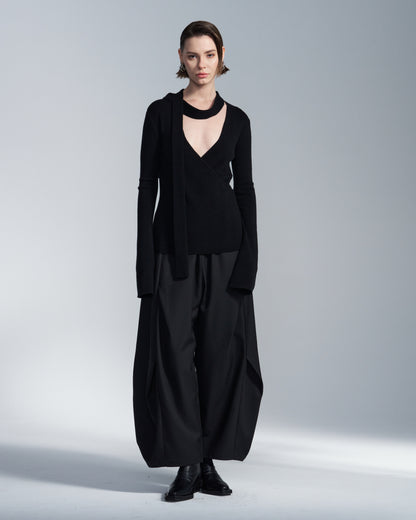 HARRISON WONG / Balloon Fit Wool Pants With Big Pleat