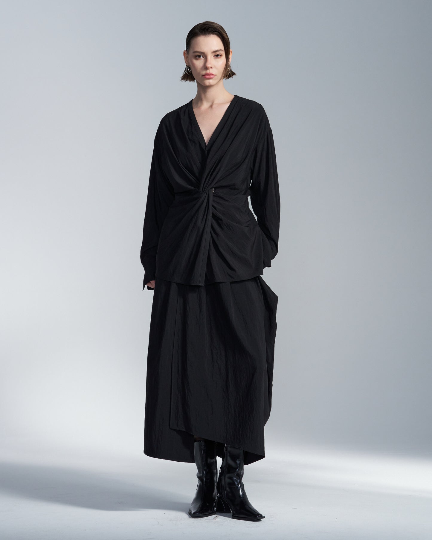 HARRISON WONG / Rayon Cupro Wrap Skirt