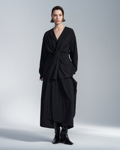 HARRISON WONG / Rayon Cupro Wrap Skirt