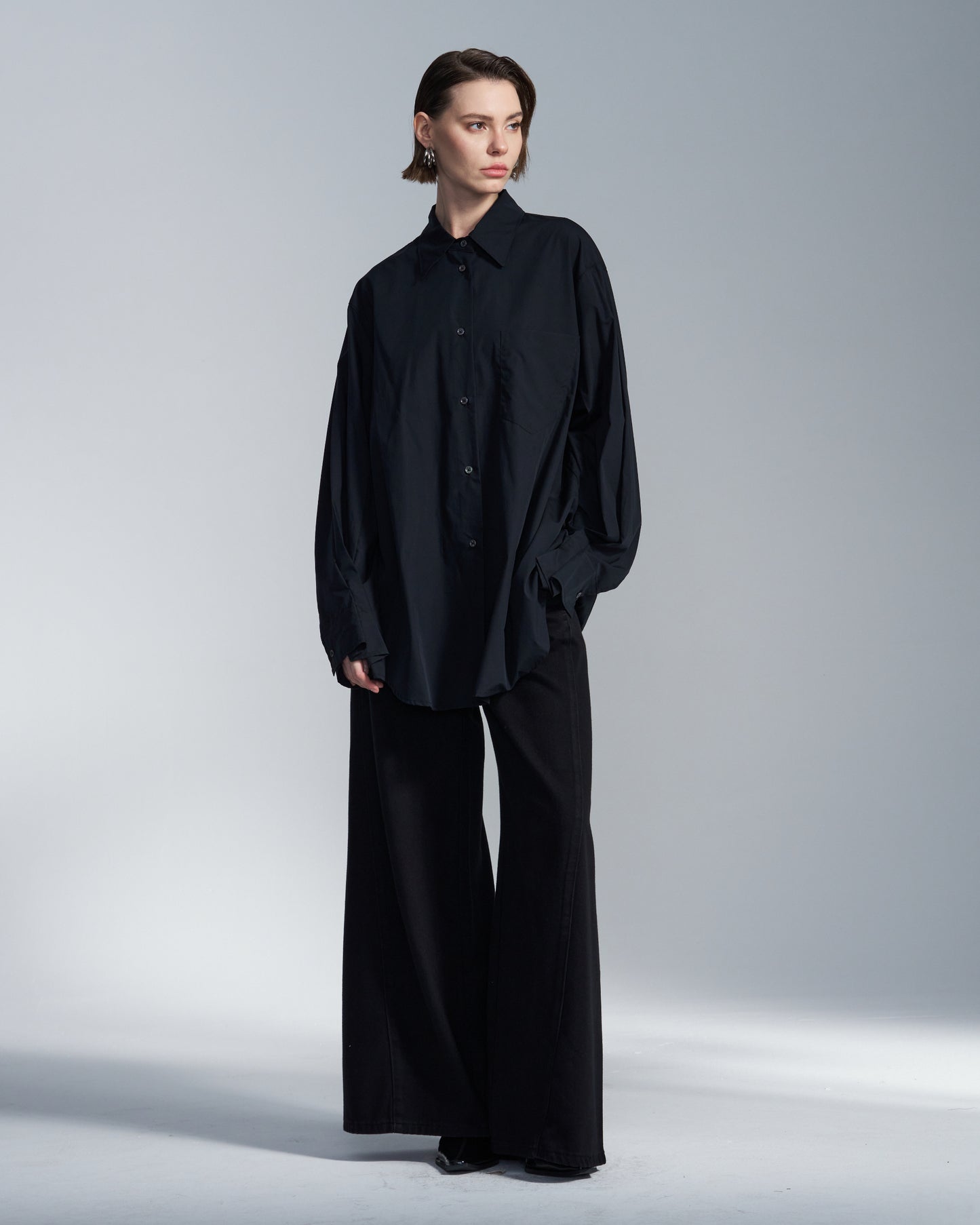 HARRISON WONG / Loose Fit Shirt With Pleated Cuff