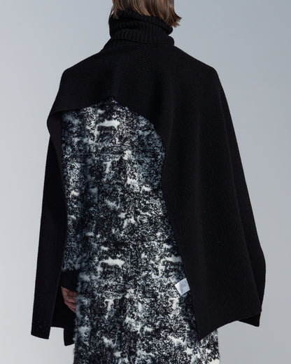 HARRISON WONG / Turtleneck Wool Cape - Black