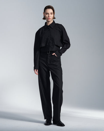 HARRISON WONG / Cropped Shirt With Round Sleeve
