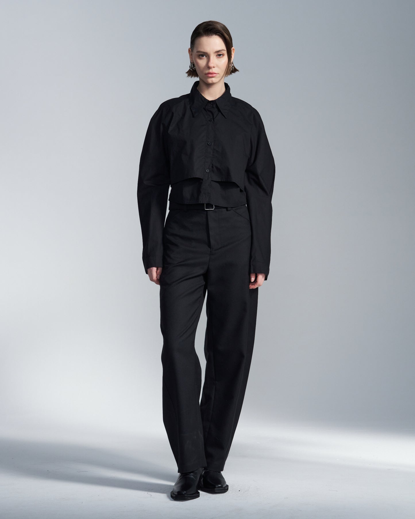 HARRISON WONG / Cropped Shirt With Round Sleeve