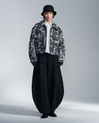 HARRISON WONG / Hairy Abstract Jacquard Zipper Jacket