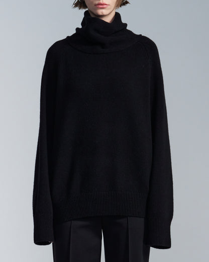HARRISON WONG / Drape Cowl Neck Sweater - Black
