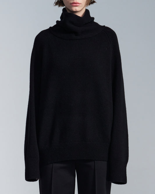 HARRISON WONG / Drape Cowl Neck Sweater - Black