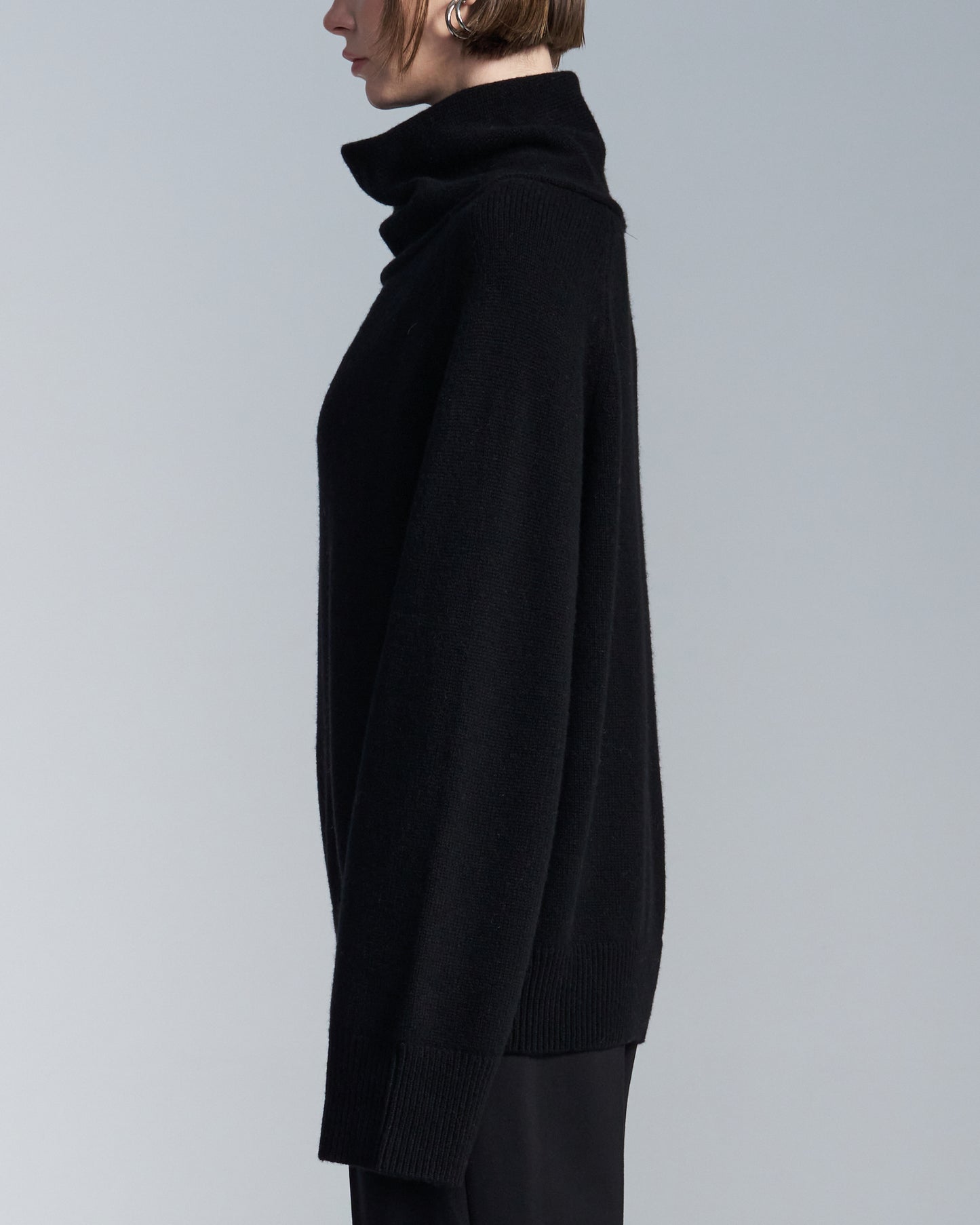 HARRISON WONG / Drape Cowl Neck Sweater - Black