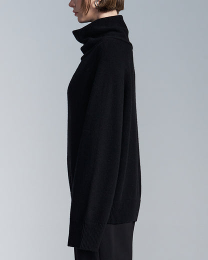 HARRISON WONG / Drape Cowl Neck Sweater - Black