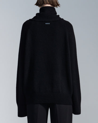 HARRISON WONG / Drape Cowl Neck Sweater - Black