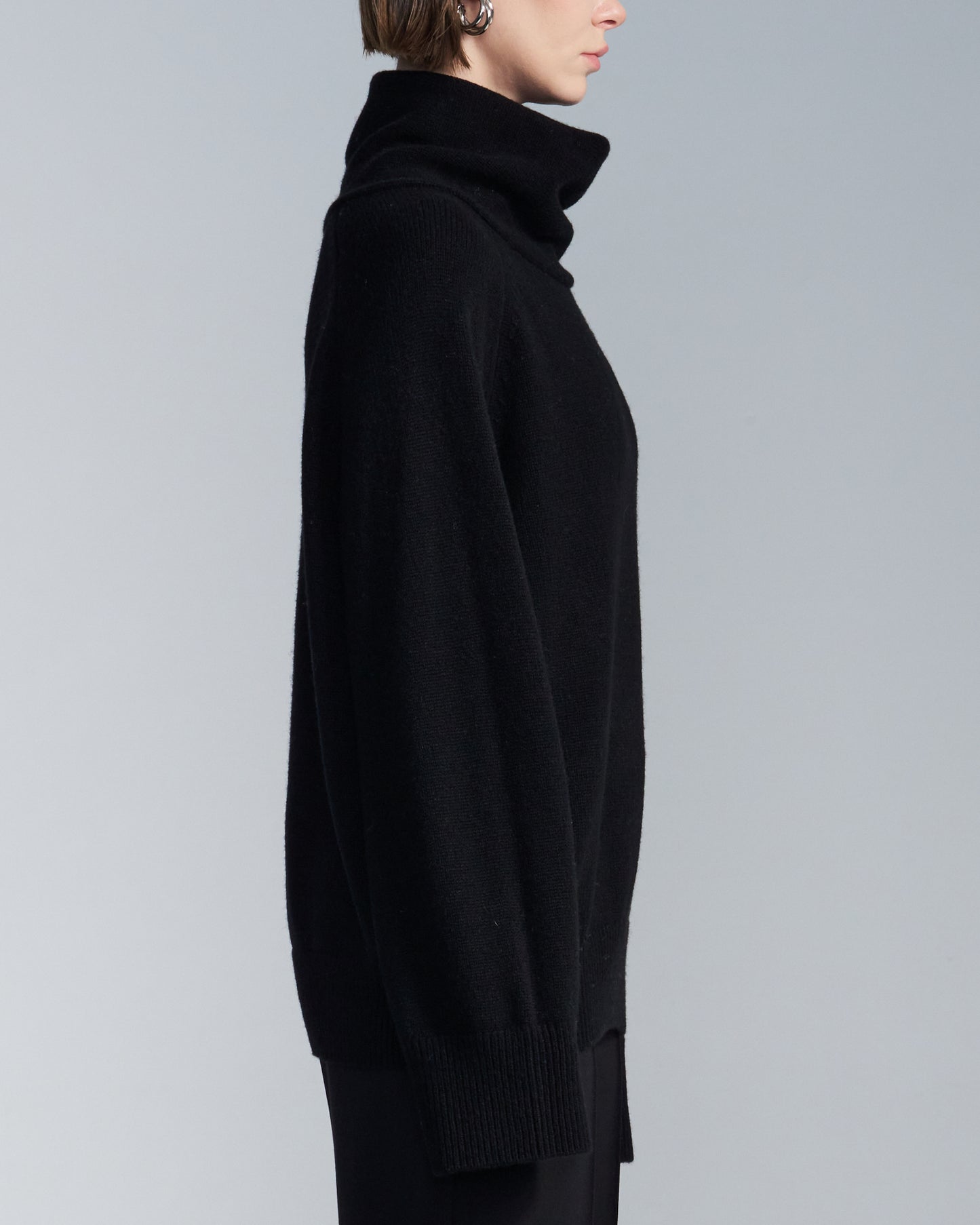 HARRISON WONG / Drape Cowl Neck Sweater - Black