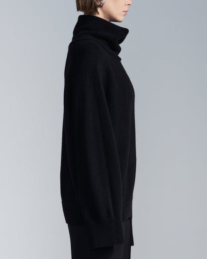 HARRISON WONG / Drape Cowl Neck Sweater - Black