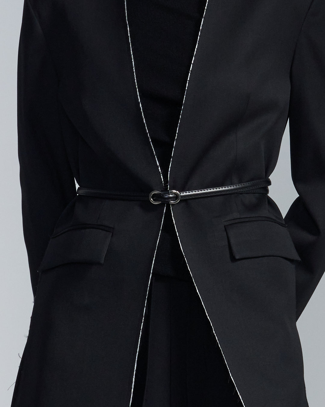 HARRISON WONG / Wool Blazer With White Raw Edge