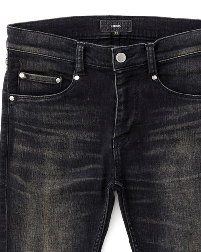 ys Yuji SUGENO / USED Hybrid Denim Skinny Pants - DARK GRAY