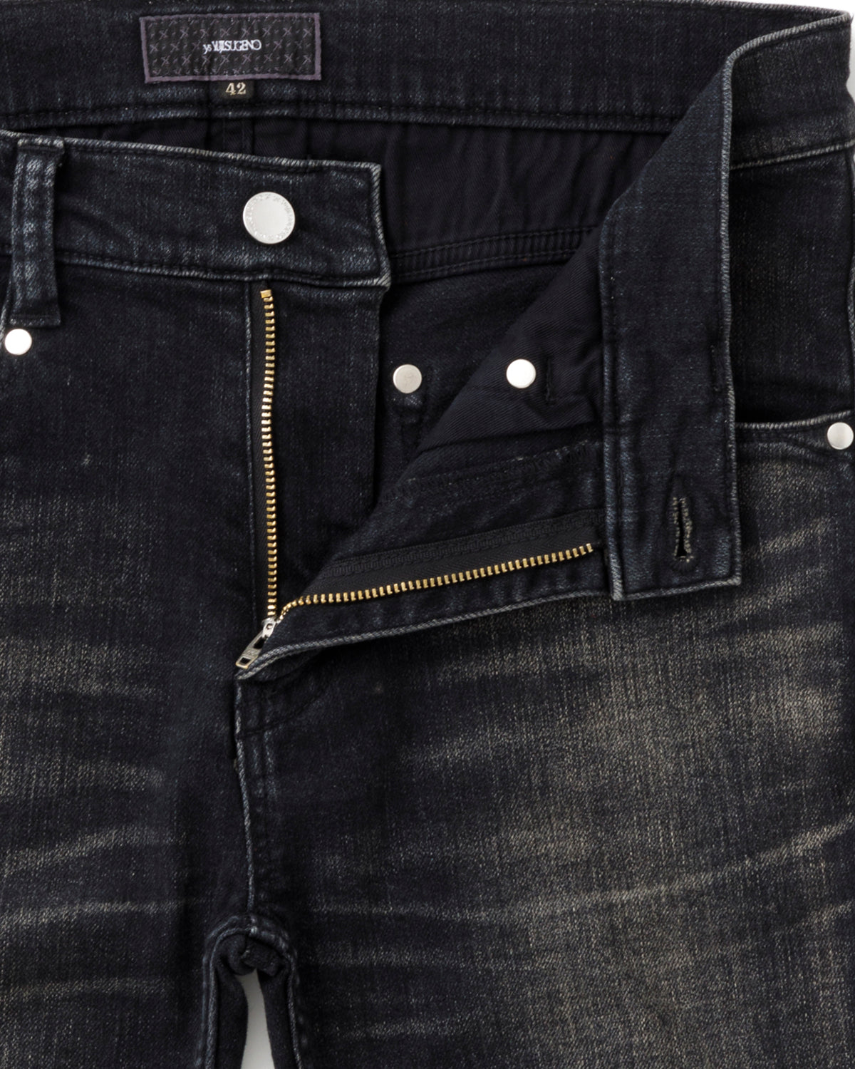 ys Yuji SUGENO / USED Hybrid Denim Skinny Pants - DARK GRAY