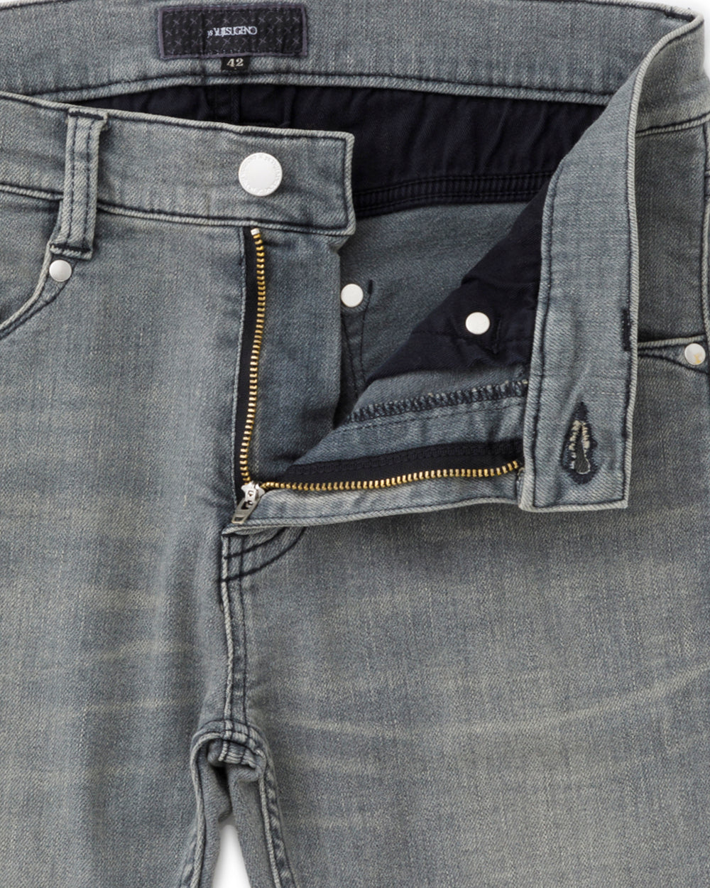 ys Yuji SUGENO / USED Hybrid Denim Skinny Pants - GRAY